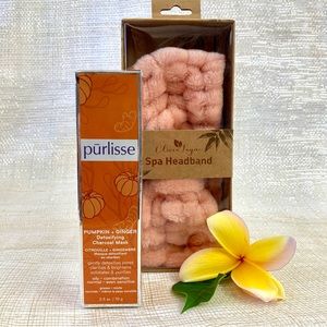 PURLISSE “Pumpkin & Ginger Mask” with Spa Headband from OLIVIA LAYNE.